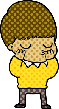 Bir insan tarafından çizilmiş sakin çocuk çizgi filmi.