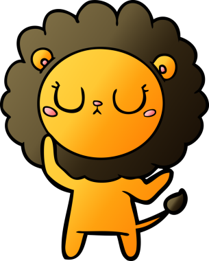 Bir insan tarafından çizilmiş çizgi film aslanı.