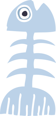 bir insan tarafından çizilmiş karalama balık kemikleri