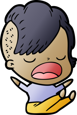 Bir insan tarafından çizilmiş havalı hippi kız çizgi filmi.