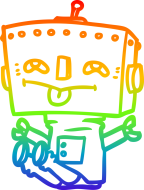 gökkuşağı gradyan çizgisi bir insan tarafından çizilmiş robot çizgi