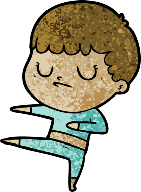 Bir insan tarafından çizilmiş huysuz çocuk çizgi filmi.