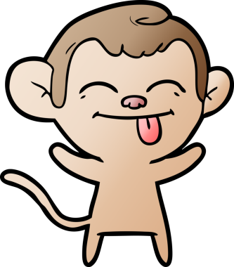 Bir insan tarafından çizilmiş komik çizgi maymun.