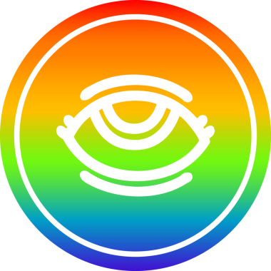 Gökkuşağı gradyan göz gökkuşağı gradyan bir insan tarafından çizilmiş dairesel simge bitir