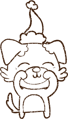 Bir insan tarafından çizilmiş Noel Köpeği Kömürü