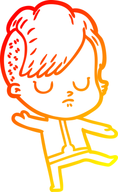 Bir insan tarafından çizilmiş bir karikatür kadın çizimi