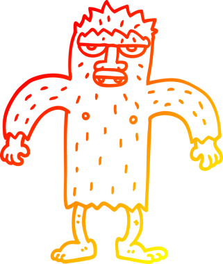 Bir insan tarafından çizilmiş karikatür canavarı çizimi.