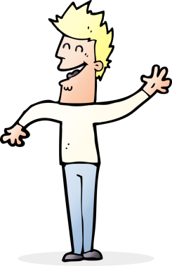 Bir insan tarafından çizilmiş mutlu bir adam.