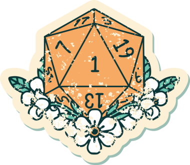 Retro Dövme Tarzı Doğal Zarlar Bir insan tarafından çizilmiş çiçek elementleri ile yuvarlanır