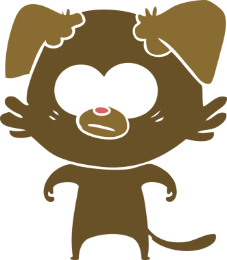 Bir insan tarafından çizilmiş gergin köpek rengi çizgi filmi.