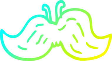 Bir insanın çizdiği çizgi film bıyığının soğuk gradyan çizgisi.