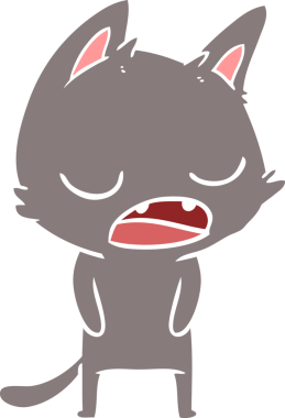 Konuşan kedi düz renkli çizgi film Bir insan tarafından çizildi