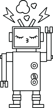 Bir insan tarafından çizilmiş robot çizimi