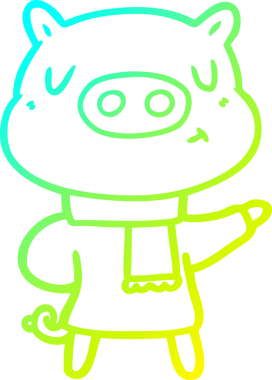 Bir insan tarafından çizilmiş kış kıyafetli çizgi film karakteri çizimi.