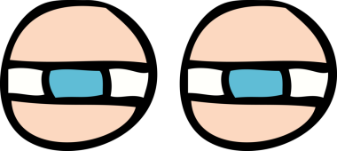 Bir insan tarafından çizilmiş çizgi film gözleri.