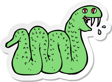 Bir insan tarafından çizilmiş çizgi film yılanının çıkartması.