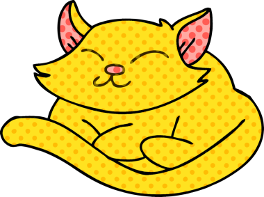 Bir insan tarafından çizilmiş çizgi roman tarzı tuhaf bir kedi.