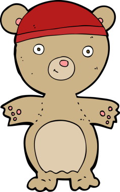 Bir insan tarafından çizilmiş oyuncak ayı.