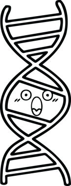 Bir insan tarafından çizilmiş bir DNA ipliğinin çizgi çizimi