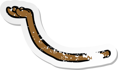 Bir insan tarafından çizilmiş bir karikatür kolunun gerilmiş çıkartması.