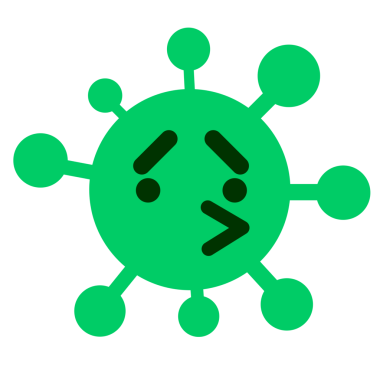 Bir insan tarafından çizilmiş basit endişeli kuş virüsü.