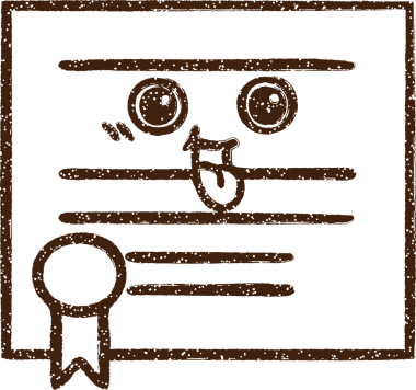 Bir insan tarafından çizilmiş Sertifika Kömürü Çizimi