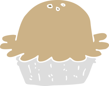 Bir insan tarafından çizilmiş düz renkli çizgi film turtası