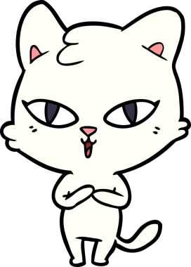 Bir insan tarafından çizilmiş çizgi film kedisi.