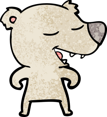 Bir insan tarafından çizilmiş çizgi film ayısı.