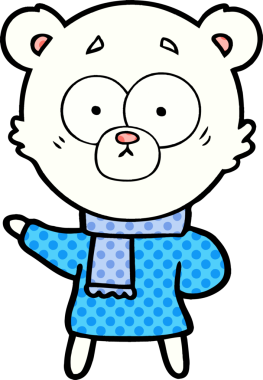 Bir insan tarafından çizilmiş kutup ayısı karikatürü