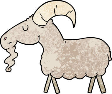 bir insan tarafından çizilmiş çizgi film keçisi