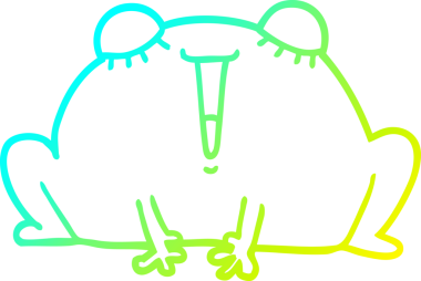 Bir insan tarafından çizilmiş kurbağanın soğuk çizgi çizimi.