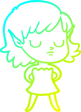 Bir insan tarafından çizilmiş soğuk gradyan çizgi çizimi.