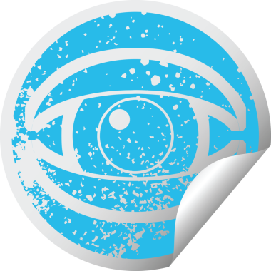 bir insan tarafından çizilmiş göz çizelgesine bakan sıkıntılı etiket resimleme simgesi