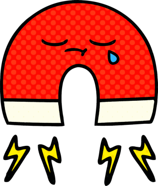 bir insan tarafından çizilmiş bir mıknatısın çizgi roman tarzı