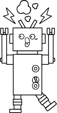 Bir insan tarafından çizilmiş robot çizimi