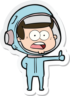 Bir insan tarafından çizilen bir karikatür çıkartması astronotu şaşırttı.