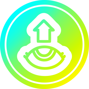 göz bir insan tarafından çizilmiş serin gradyan bitiş simgesine bakıyor