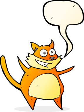 Bir insan tarafından çizilmiş komik bir çizgi film kedisi.