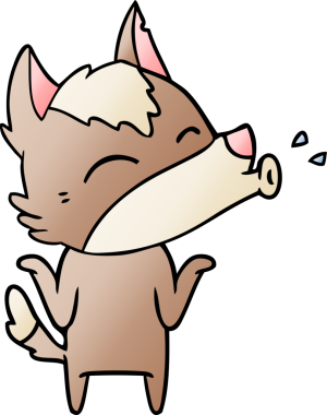 Bir insan tarafından çizilmiş uluyan kurt çizgi filmi.