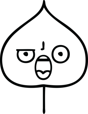 Bir insan tarafından çizilmiş dışavurumsal yaprağın çizgi çizimi