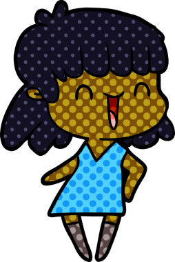 Bir insan tarafından çizilmiş karikatür kadın.