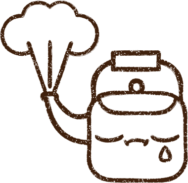 Kaynayan Çaydanlık Kömürü Bir insan tarafından çizildi