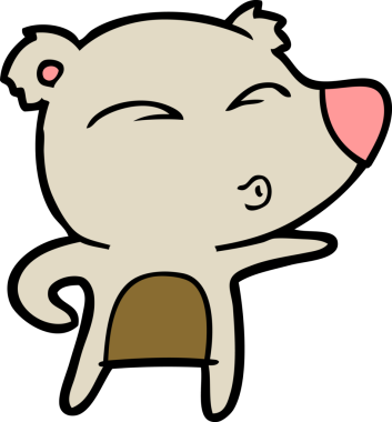 Bir insan tarafından çizilmiş bir çizgi film karakteri.