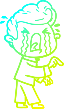 Bir insan tarafından çizilmiş ağlayan bir karikatür çizimi.