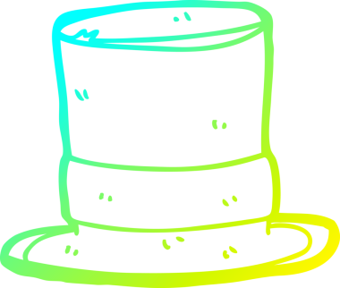 Bir insan tarafından çizilmiş bir şapkanın soğuk gradyan çizgisi.