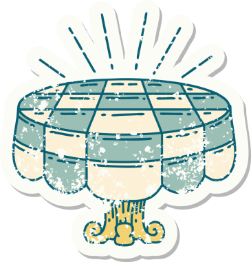 Bir insan tarafından çizilmiş dövme stili bir kafenin eski etiketi.