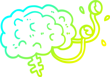 Bir insan tarafından çizilmiş bir karikatür canavar beyninin soğuk gradyan çizimi