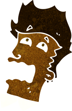 Bir insan tarafından çizilmiş korkmuş bir adam.