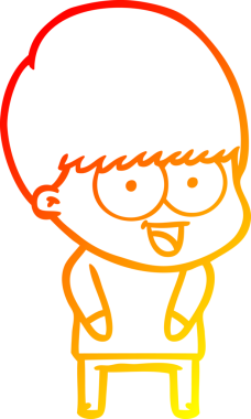 Bir insan tarafından çizilmiş mutlu çizgi film çocuğu çizimi.